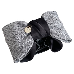 原创发饰优雅小香风蝴蝶结发抓夹中号黑色盘发夹复古马尾夹头饰女