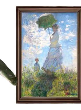 莫奈花园撑阳伞女人欧式装饰画