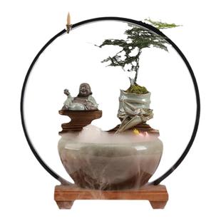 八方来财流水摆件循环水办公室招财开业装饰礼品客厅茶桌小型鱼缸