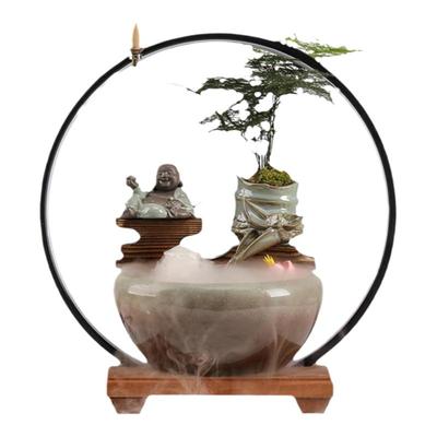 八方来财流水摆件循环水办公室招财开业装饰礼品客厅茶桌小型鱼缸