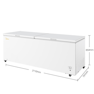 美的大容量冷柜单温719升商用家用519升冰柜卧式冷藏冷冻节能冰箱