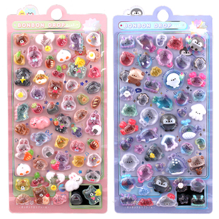 日系3D立体浮雕贴纸sticker可爱动物水晶儿童女孩手机壳装饰贴画