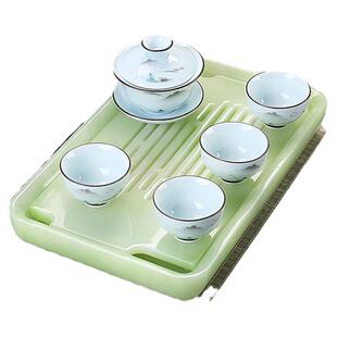 家用办公用茶具套装玉石客厅现代石材茶盘轻奢泡茶中式茶台茶几