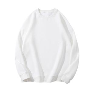 秋冬款高端纯色重磅卫衣女中长款遮屁股宽松大码加绒加厚圆领打底