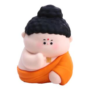 阿弥陀佛国潮小摆件创意办公室桌面装饰品莫生气工位情绪稳定神器