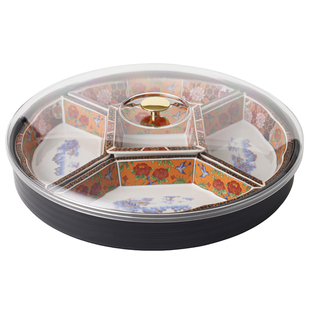 日本波佐见烧手作零食摆放盘客厅陶瓷干果坚果瓜子茶点小吃分格盘