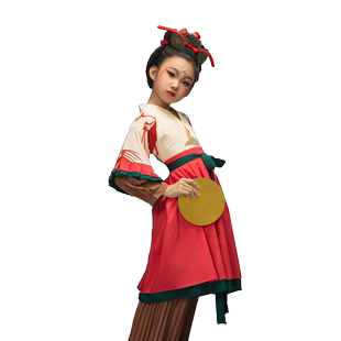 执镜佣演出服儿童小陶俑博物馆奇妙夜古典古装汉服青铜镜云川之舞