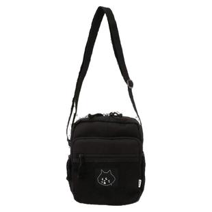 日本杂志附录包惊讶猫斜跨包 小黑猫单肩斜背方包绣花 简约便携