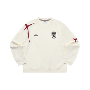 umbro茵宝冬季新品男款经典复刻十字足球球衣宽松套头运动卫衣男