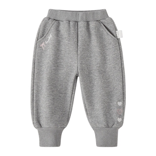 [抗菌蓄热]女童长裤宝宝加绒运动裤休闲裤束腿卫裤秋冬女儿童裤子