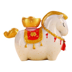 洛阳文创纪念品唐三彩陶瓷小胖马上有钱摆件2026马年吉祥新年礼物