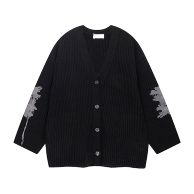 HARE毛针织衫女冬季新款时尚拼接刺绣日系毛衣开衫152425