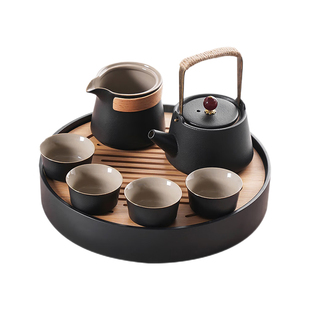 JOJO'S L. PD.Memory .茶具套装家用轻奢黑陶日式小型茶盘丨忆心
