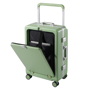 铝框前开口宽拉杆行李箱女20寸拉杆箱24寸新款多功能旅行密码箱男