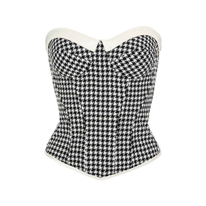 CORSELET 经典千鸟格鱼抹胸