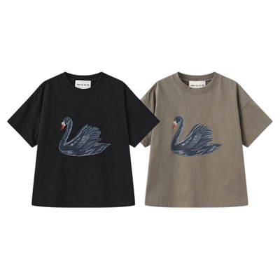 310MOOD简约黑天鹅短袖T恤上衣