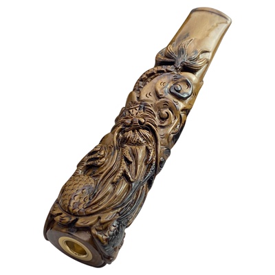 海柳烟嘴雕刻龙粗中细一体