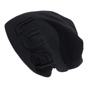 显脸小堆堆帽女薄款韩版日系百搭LUCK针织帽子秋冬毛线帽包头冷帽