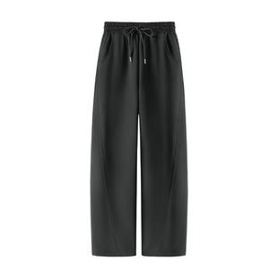 班尼路加绒运动裤女冬新款高腰显瘦直筒卫裤垂感小个子裤弯刀裤Q