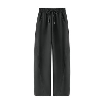 班尼路加绒运动裤女冬新款高腰显瘦直筒卫裤垂感小个子裤弯刀裤Q