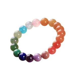 明星同款多宝手串彩虹宝石粉晶紫晶手链女款粉水晶紫水晶饰品时尚