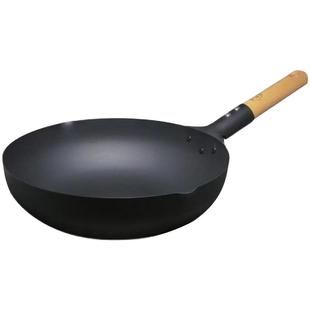 【自营】柳宗理日本原装进口匠系列轻便熟铁铁锅 平底无涂层炒锅