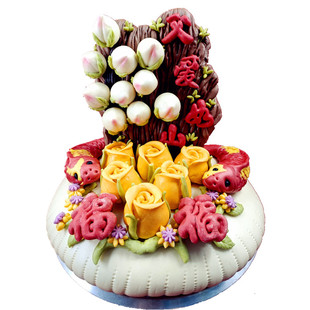 胶东花饽饽馒头妈妈生日福糕送婆婆母亲节花糕爸爸父亲节花馍馍
