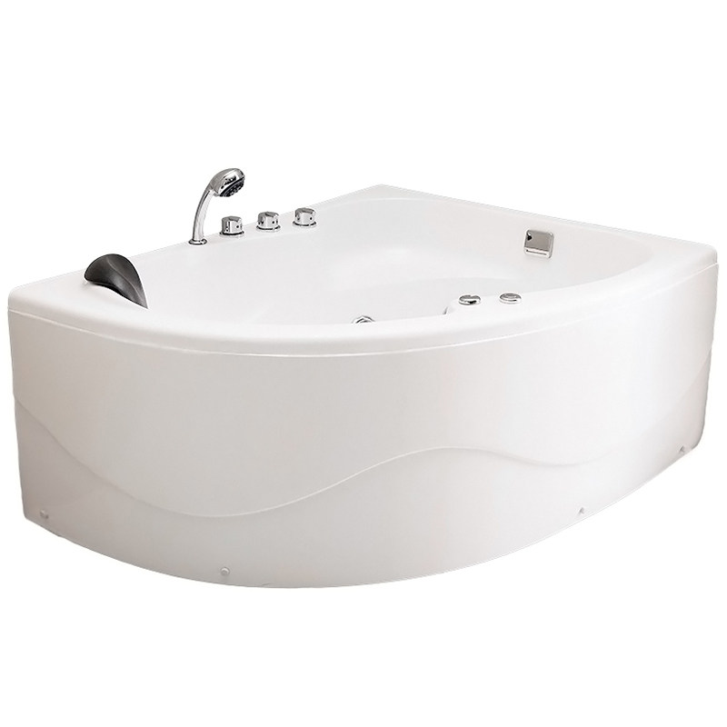 亚克力三角缸独立式扇形豪华冲浪普通裙边按摩恒温加热成人小浴缸