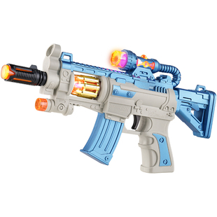 宝宝声光玩具枪儿童玩具男孩2小孩5音乐电动冲锋突击左轮手抢3岁4