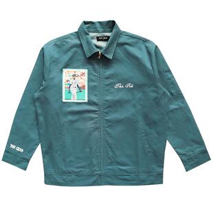 明星同款 TUFF CROWD Jacket ins同款立体印花拉链外套夹克