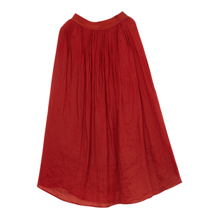 忘城9816座/春夏爆款100极细苎麻半身裙女文艺百搭小个子半裙裙子