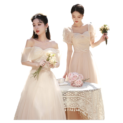 香槟色伴娘服高级感小众