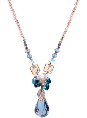 鸿澜水晶毛衣链长款项链