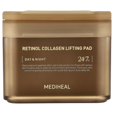 MEDIHEAL,Retinol Collagen Lifting Pad, 100 Square Pads