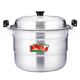 老式铝锅蒸锅家用特厚大容量双层蒸笼铝制烧水锅蒸馒头煤气燃气用