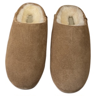 2025年新款爆款雪地靴真皮毛一体包头厚底棉鞋羊毛半拖女拖鞋