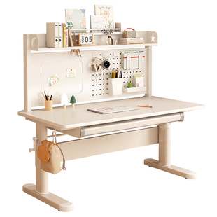 儿童学习桌小学生家用升降桌写字桌课桌手动升降实木书桌电脑桌子