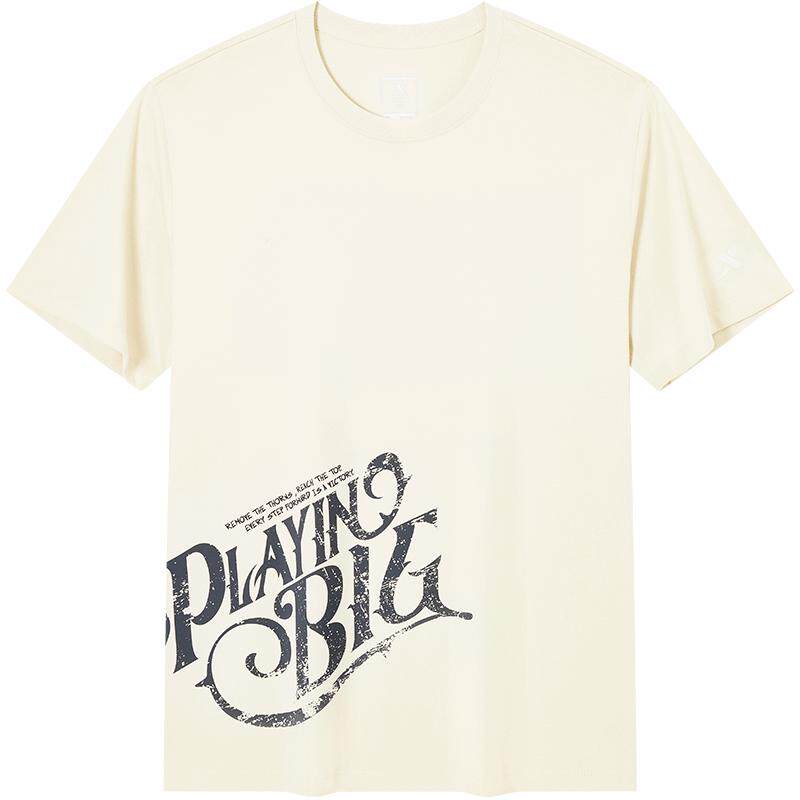 特步篮球T恤男2026年夏季新款运动服圆领休闲短袖男974229010295