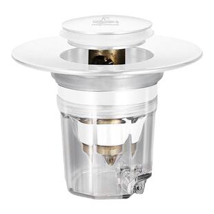 潜水艇面盆白色防臭弹跳芯漏水塞子过滤按压芯 洗脸盆下水器 大盖