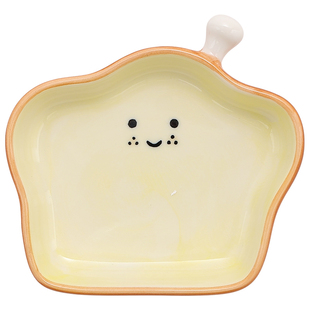 陶瓷4寸小碟子可爱面包脑袋调料碟釉下彩好看碟子家用沾酱料碟