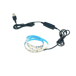 USB双色温手办展示柜高亮LED软灯条5v三色遥控调光化妆镜补光灯带