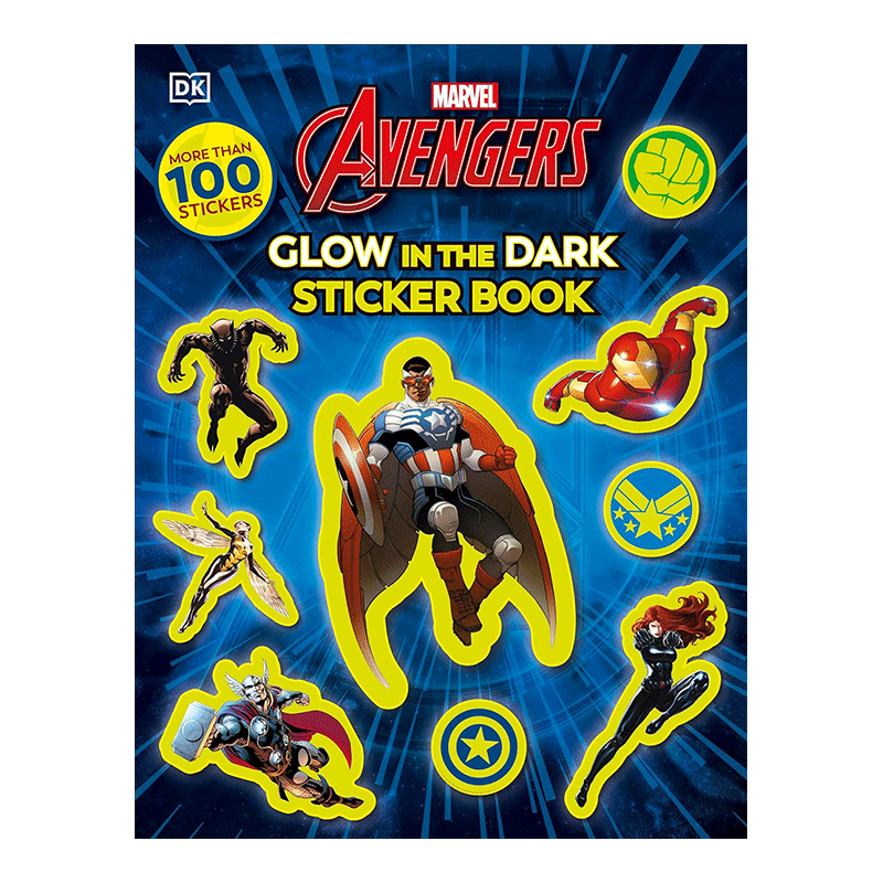 【预售】【夜光贴纸书】漫威复仇者联盟 Marvel Avengers Glow in the Dark Sticker Book 原版英文儿童趣味