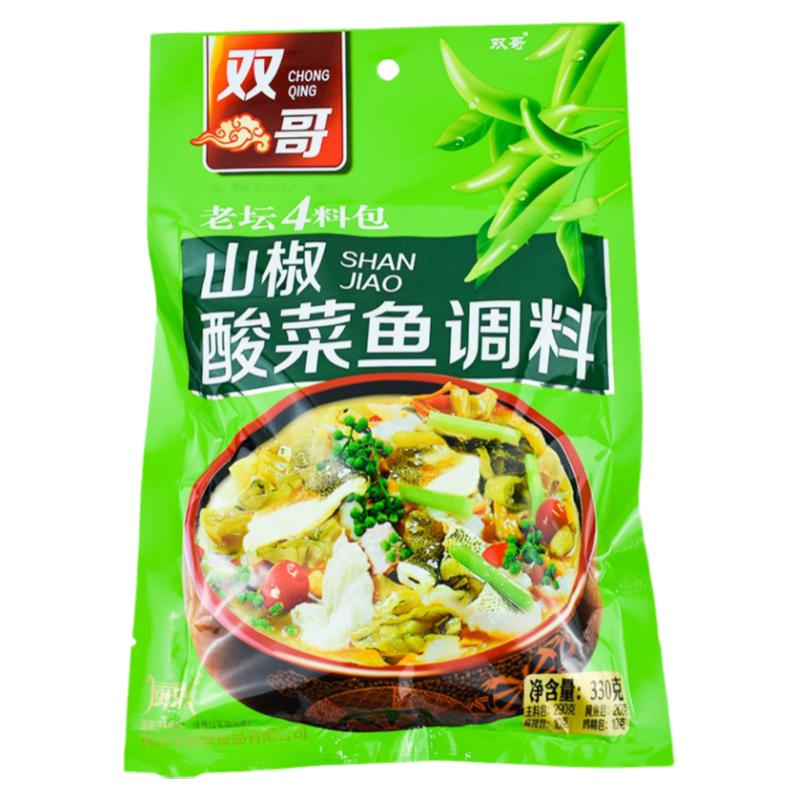 重庆双哥山椒酸菜鱼调料330克/袋