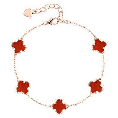 【礼物】幸运四叶草银手链女轻奢