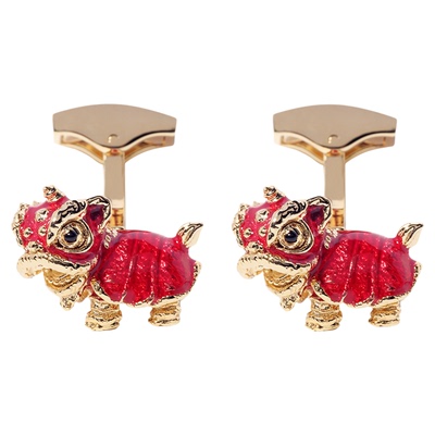 狮来运转国风袖扣男士轻奢礼盒