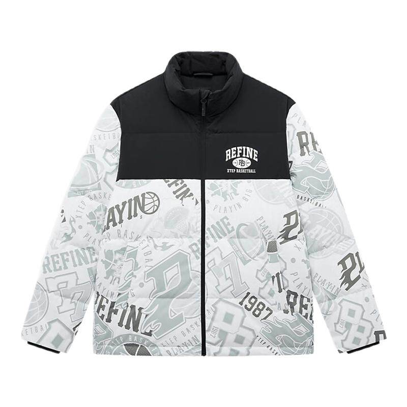 特步羽绒服男冬季新款正品加厚男士保暖棉服立领外套976429190091
