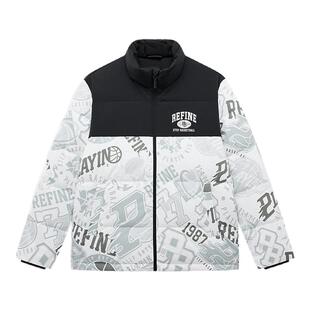 特步男款连帽羽绒服2025冬季新款三防热反射保暖棉服运动羽绒外套