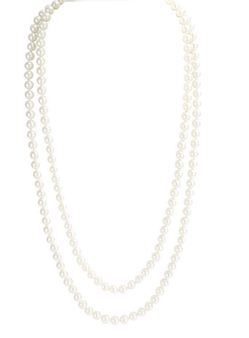 双层叠戴珍珠毛衣链子配旗袍项链