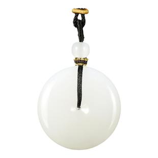 玉说和田玉平安扣吊坠男女款玉坠羊脂白玉扣玉佩玉石挂件附证书