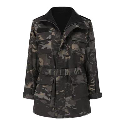 儿童中长款风衣秋冬加厚迷彩外套